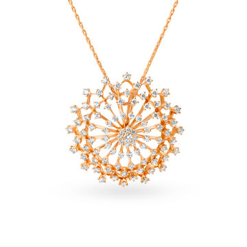 Sparkling Floral Design Diamond Pendant