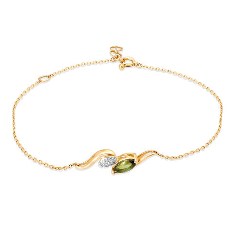 14KT Yellow Gold Sparkling Revival Green Tourmaline Bracelet