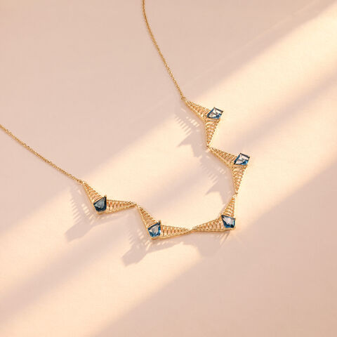 Azure Rays Topaz Gold Necklace