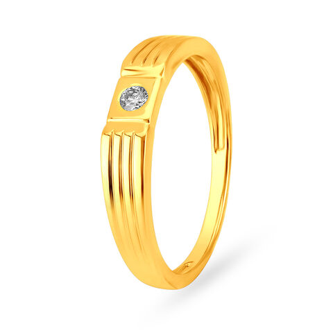 Traditional Pointer Single Stone Diamond Ring for Men