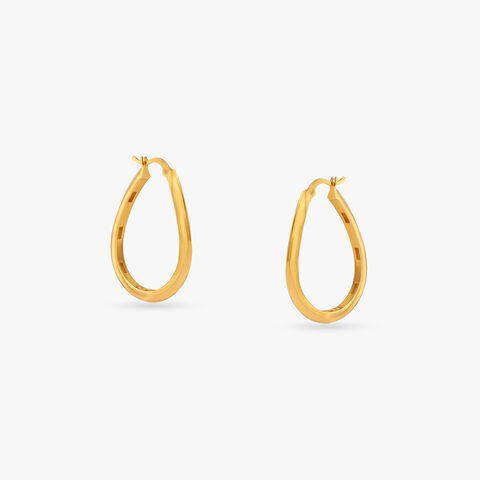 Sleek Twist Gold Hoop Earrings