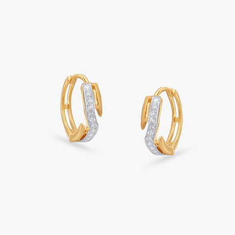 Classy Gold and Diamond Eternity Hoop Earrings