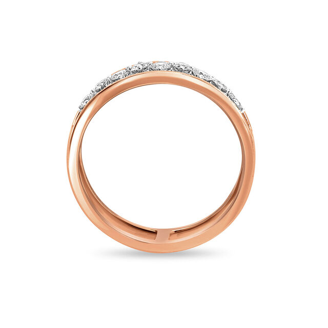 14 KT Rose Gold Half Eternity Diamond Ring,,hi-res image number null