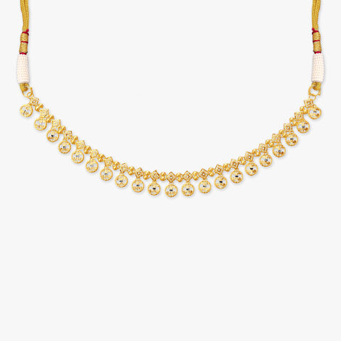 Geometric Disc Gold Necklace Set