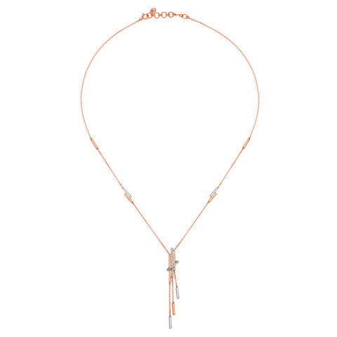 14KT White and Rose Gold Diamond Necklace