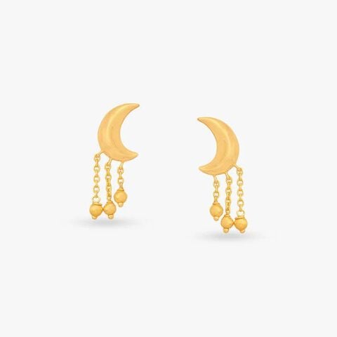 Moonlit Tassel Gold Drop Earrings