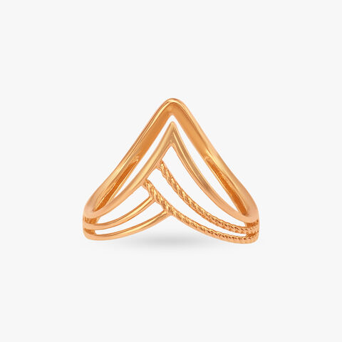Rising Chevron Gold Ring