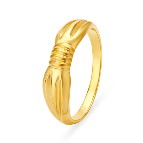 Fascinating 22 Karat Yellow Gold Bow Design Matte Finger Ring