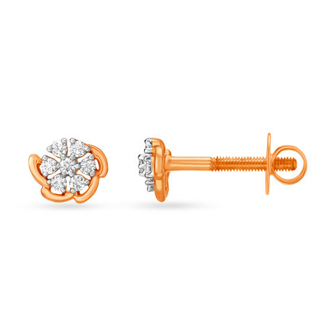 7 Stone Diamond Stud Earrings for Kids