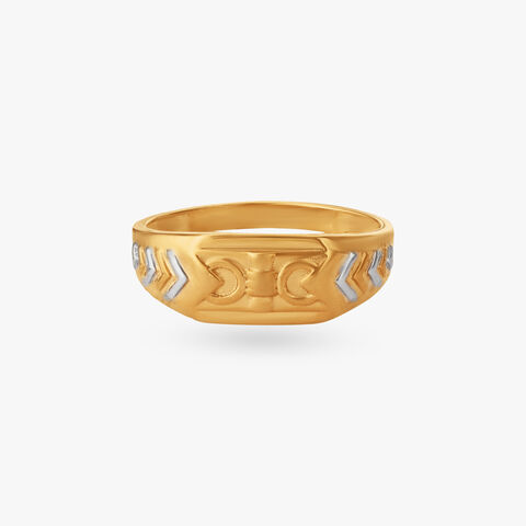 Two-Tone Chevron Band Ring alternate view 1