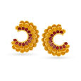 Floral Contemporary Gold Hoop Earrings,,hi-res image number null
