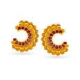 Floral Contemporary Gold Hoop Earrings,,hi-res image number null