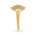 Fancy Floral Pattern Gold and Diamond Finger Ring,,hi-res image number null