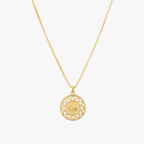 Mandala Shine Gold Pendant with Chain