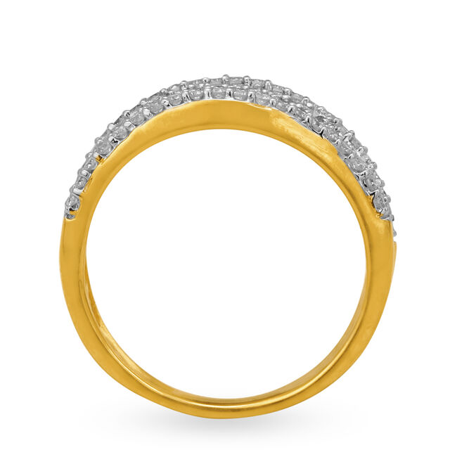 Extravagant 18 Karat Yellow Gold And Diamond Finger Ring,,hi-res image number null