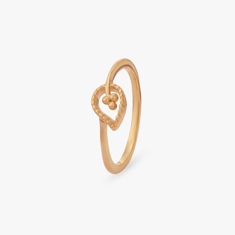 Floral Teardrop Gold Ring