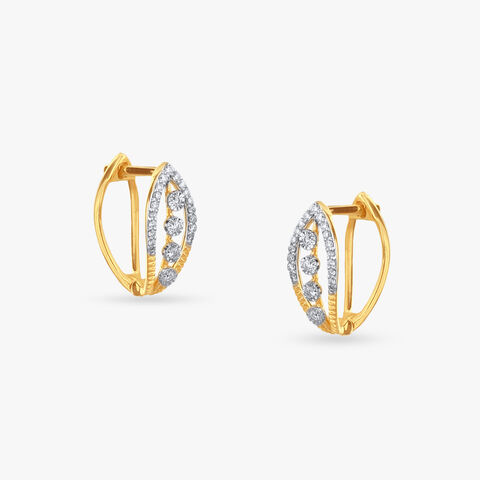 Contemporary Elegance Diamond Hoop Earrings