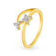 Sleek Seven Stone Floral Motif Diamond Finger Ring,,hi-res image number null