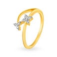 Sleek Seven Stone Floral Motif Diamond Finger Ring,,hi-res image number null