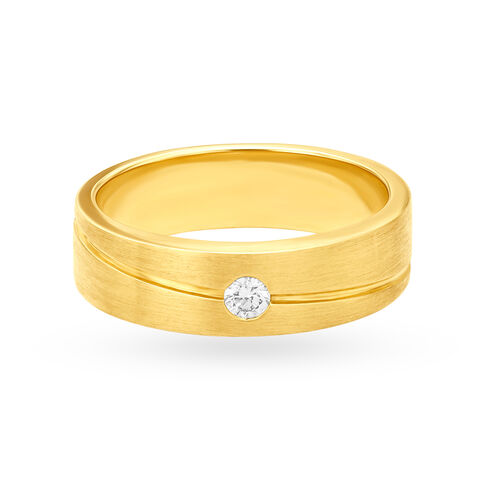 Classic Line Pattern Diamond Band for Men