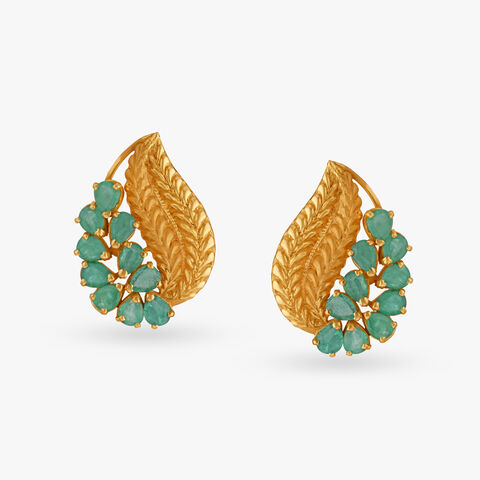 Mystic Emerald Stud Earrings