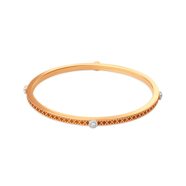 14 KT Yellow Gold Diamond Bangle,,hi-res image number null