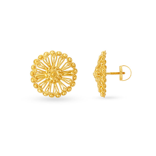 Abstract Floral Stud Earrings,,hi-res image number null