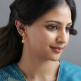 Traditional Leafy Jhumkas,,hi-res image number null