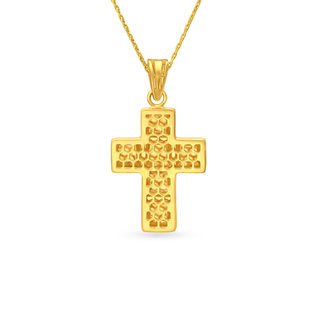 Gold cross online pendant tanishq
