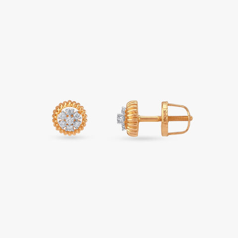 Royal Petal Diamond Stud Earrings