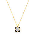 18 KT Yellow Gold Abstract Glimmer Diamond Pendant with Chain,,hi-res image number null