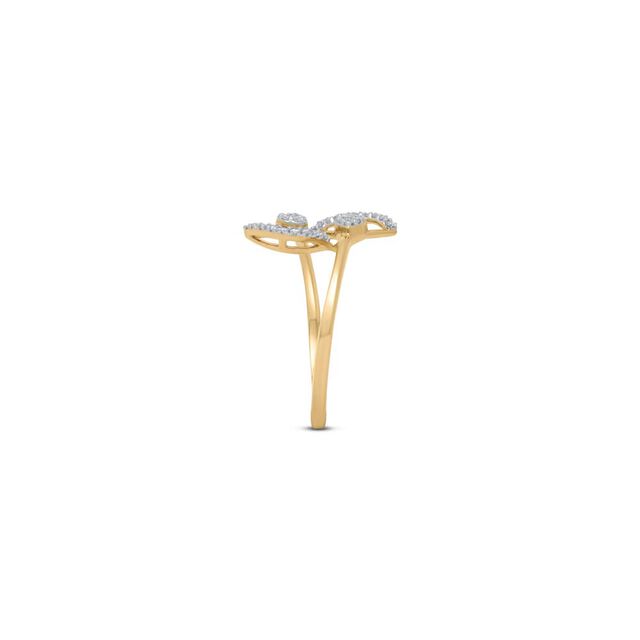 14 KT Yellow Gold Elegant Diamond Ring,,hi-res image number null