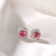 Pink Sunshine Diamond Stud Earrings,,hi-res image number null