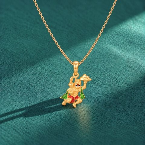 Devotional 22 Karat Yellow Gold Lord Hanuman Pendant