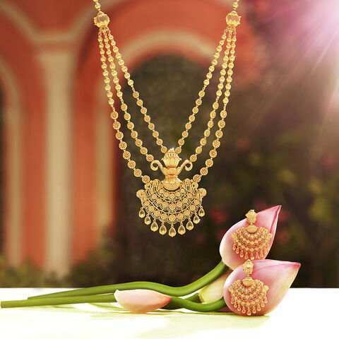 Shola Shringar Gold Necklace Set