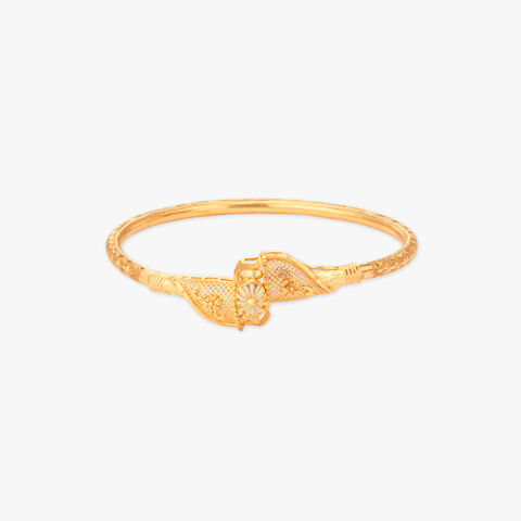 Floral Jamdani Loha Gold Bangle