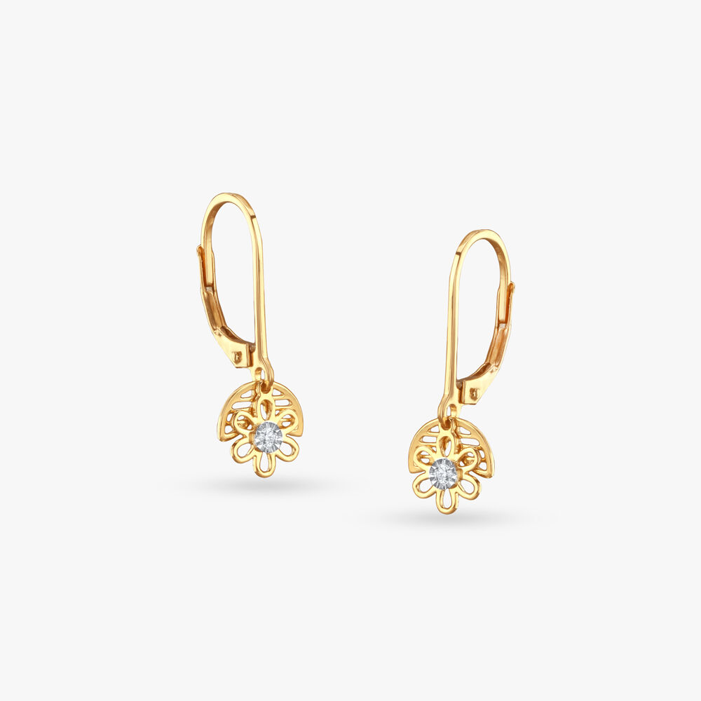 Buy Gold Diamond Earrings for Kids Tanishq Online Store