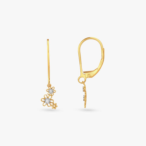 Daisy Twinkle Diamond Hoop Earrings For Kids