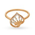 Beautiful 18 Karat Rose Gold And Diamond Heart Finger Ring,,hi-res image number null