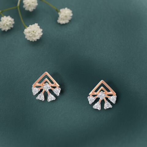 Prism Bloom Diamond Stud Earrings