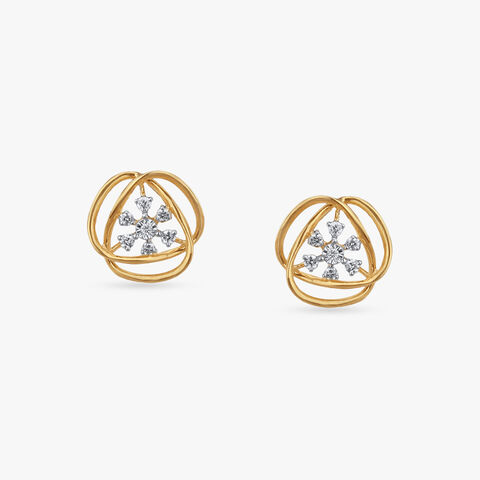 Twisted Loop Diamond Stud Earrings