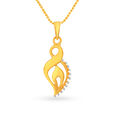 Contemporary Mango Shaped Gold Pendant,,hi-res image number null