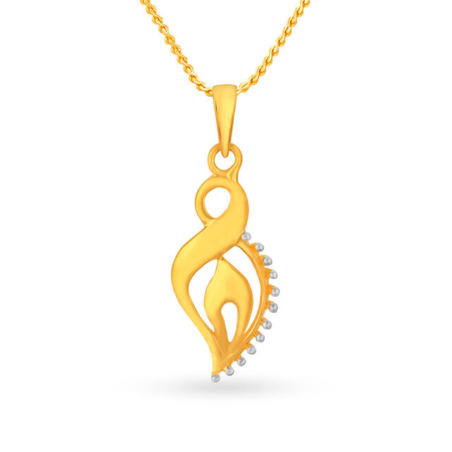 Contemporary Mango Shaped Gold Pendant,,hi-res image number null