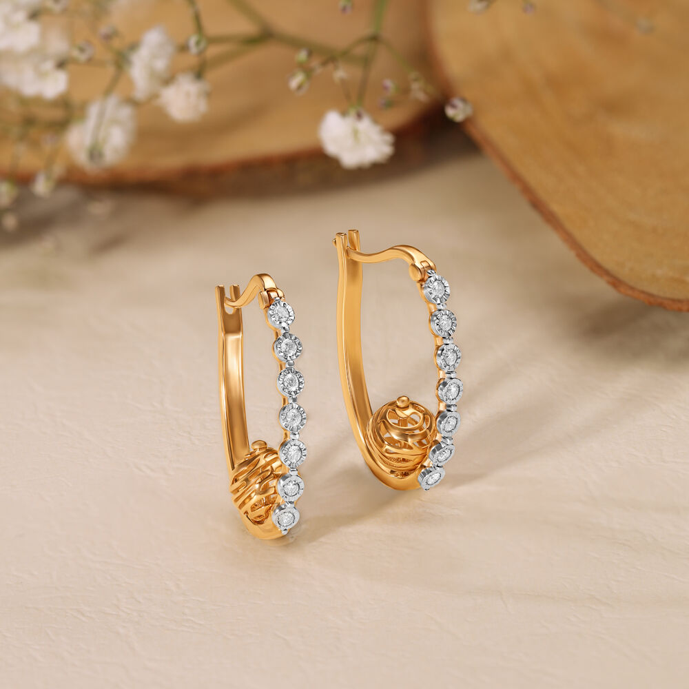 Pave Diamond Hoop Earrings - Gregory Jewellers