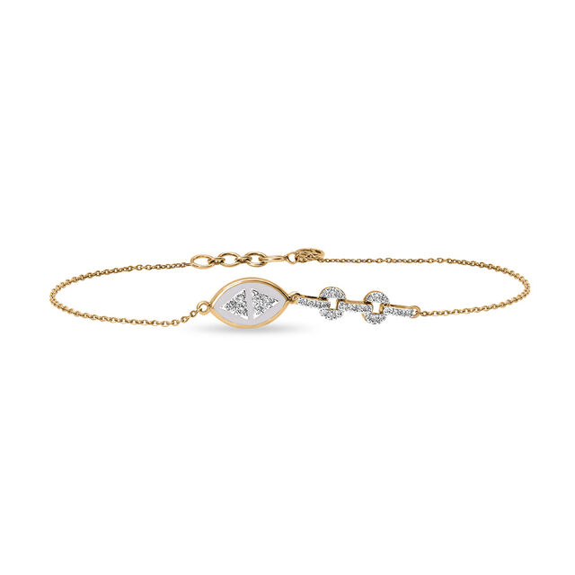 14 KT Yellow Gold Dew Drop Diamond Bracelet,,hi-res image number null