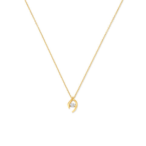 Aesthetic Dual Tone Pendant and Chain in Yellow and White Gold