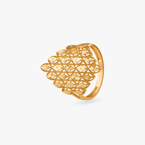 Gilded Lattice Gold Ring
