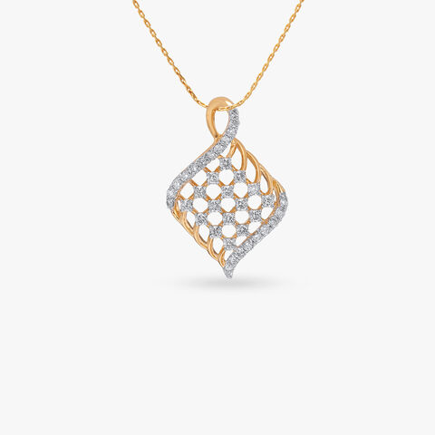 Twisted Lattice Diamond Pendant