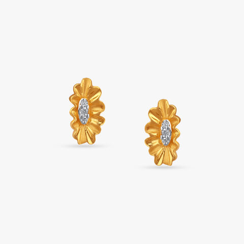 Gleam Petal Gold Stud Earrings