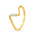 Chic 18 Karat Yellow Gold And Diamond Line Design Finger Ring,,hi-res image number null